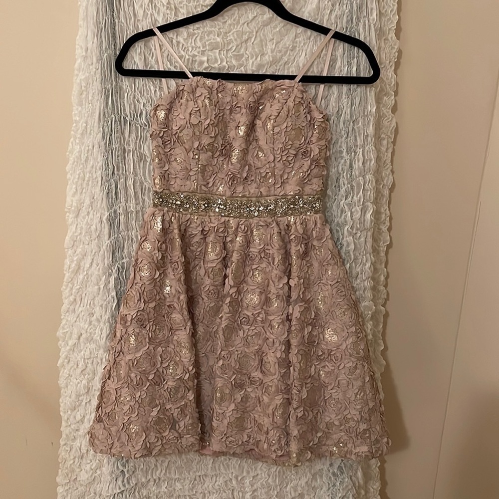 As U Wish strapless floral textured beading and sequins SIZE 5
